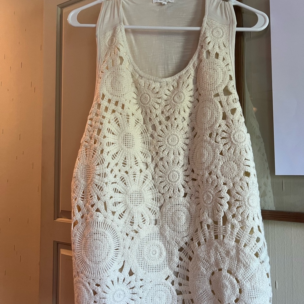 Maurices Cream Crochet Tank Top